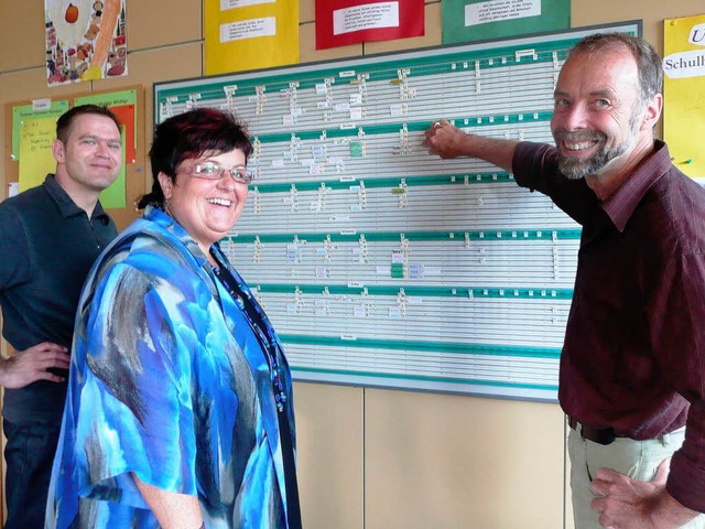 Der Stundenplan ist fertig: Helmut Bc... Josef-Hebding -Schule in Vhrenbach.   | Foto: Peter Stellmach