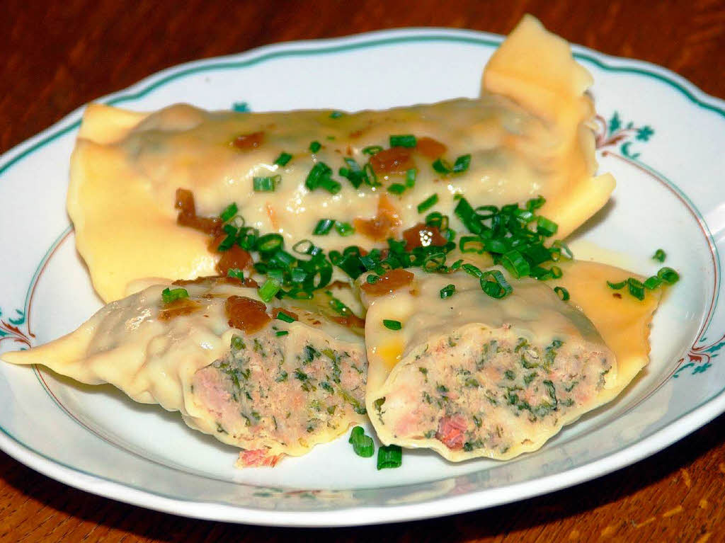 Maultaschen - der Dner der Schwaben. Wer wei schon, was da wirklich drin ist. Punkt fr Freiburg. 7:6