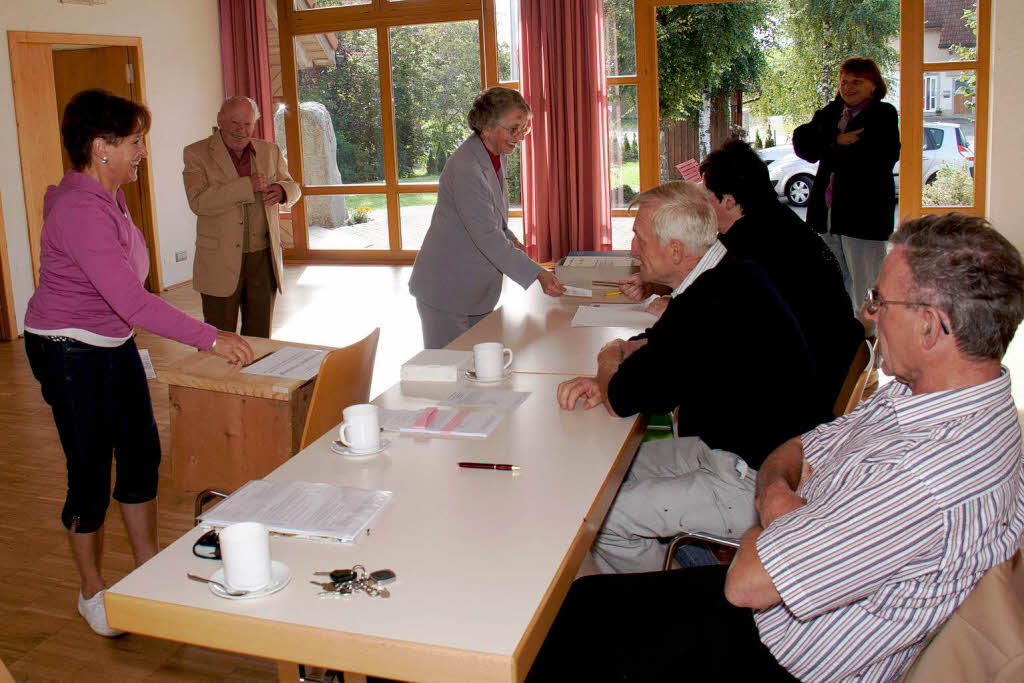 Reger Betrieb in Staufen bereits am Vormittag. Bis 9.30 Uhr haben bereits 15 Prozent der Wahlberechtigten ihre Stimme abgegeben
