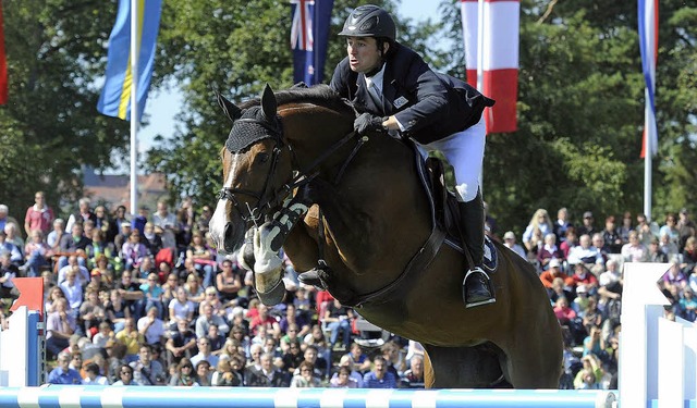 Steve Guerdat gewinnt auf Jalisca Soli...s den Groen Preis in Donaueschingen.   | Foto: Frieler