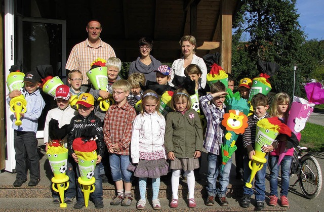 13 Buben und drei Mdchen wurden in Wutach eingeschult.   | Foto: ils