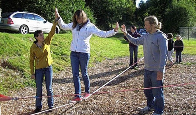 Slackline, eine recht wackelige Sporta... fr zahlreiche andere Sportarten ist.  | Foto: BZ