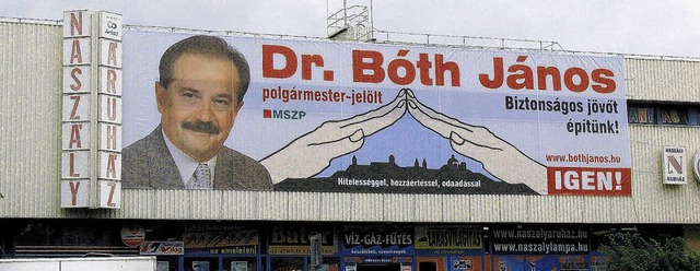Wahlwerbung in Vc &#8211; kleckern un...t mit seinem Plakat eher bescheiden.   | Foto: Privat