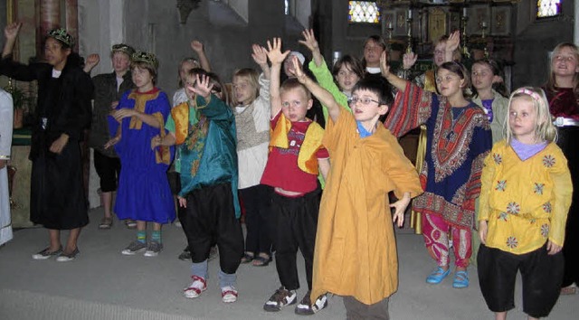 Der Kinder-und Jugendchor Nordweil  be...lomo und die Lilien des Feldes&#8220;.  | Foto: Reiner Merz