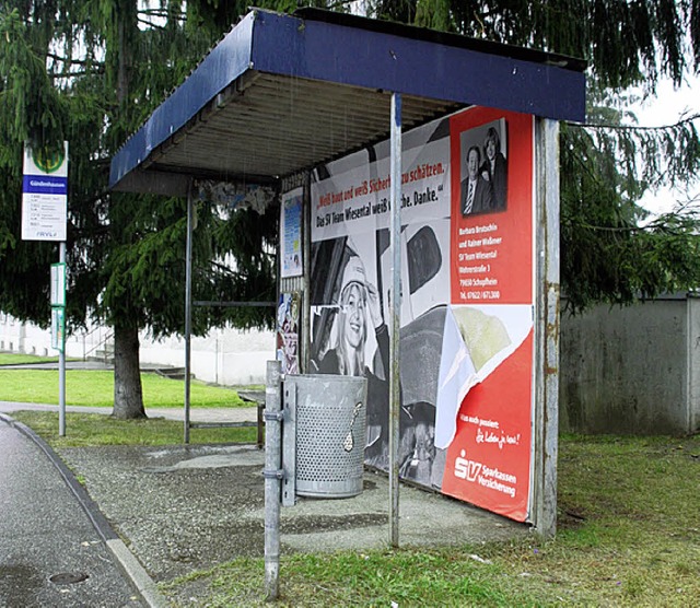 Kommt die nchsten Tage weg &#8211; so...Das Buswartehuschen in Gndenhausen.   | Foto: M. Jung-Koblich