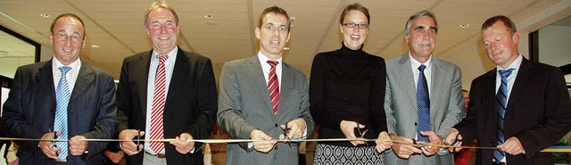 Manfred Stratz, Michael Koch, Jrg Lut...Lusche erffnen die Mensa (von links)   | Foto: Ralf H. Dorweiler