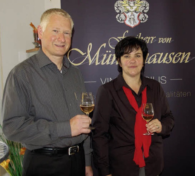 Patrick Freiherr von Mnchhausen und B...&#8222;Vino nobilis&#8220; in Freiamt.  | Foto: Pia Grtinger