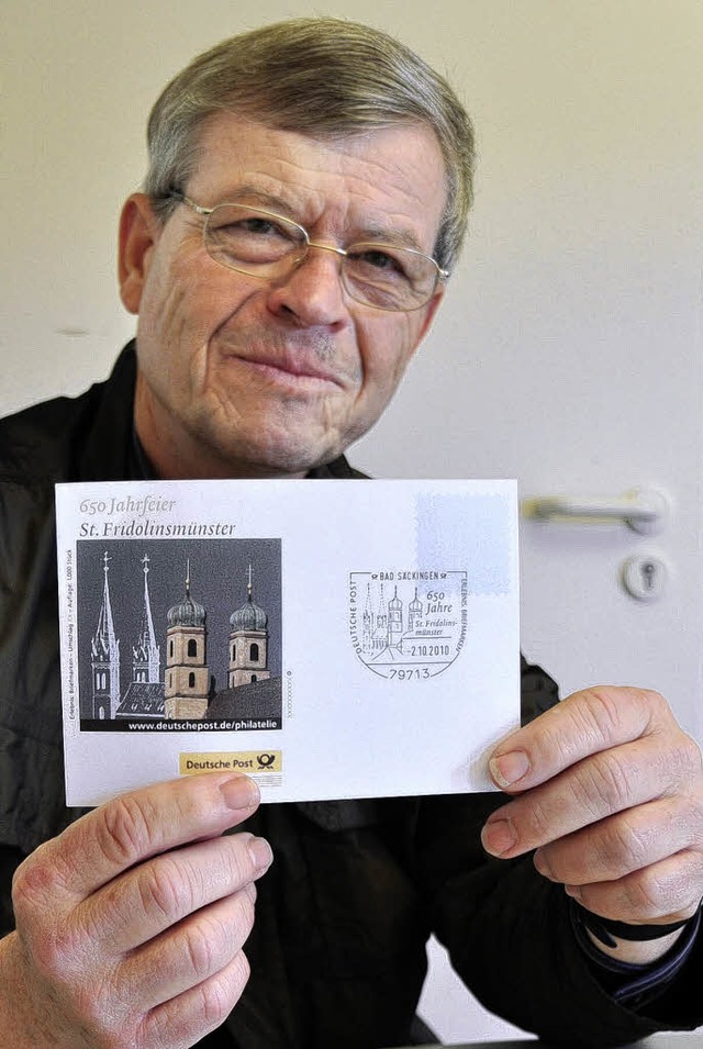 So sieht er aus, der Sonderstempel zur...Jahr-Feier des St. Fridolinsmnsters.   | Foto: Elisabeth Willers