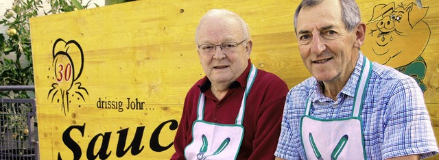 Sauclub-Vorsitzender Jupp Rehm und Rechner  Hans Grether (von links)   | Foto: Sigrid Umiger