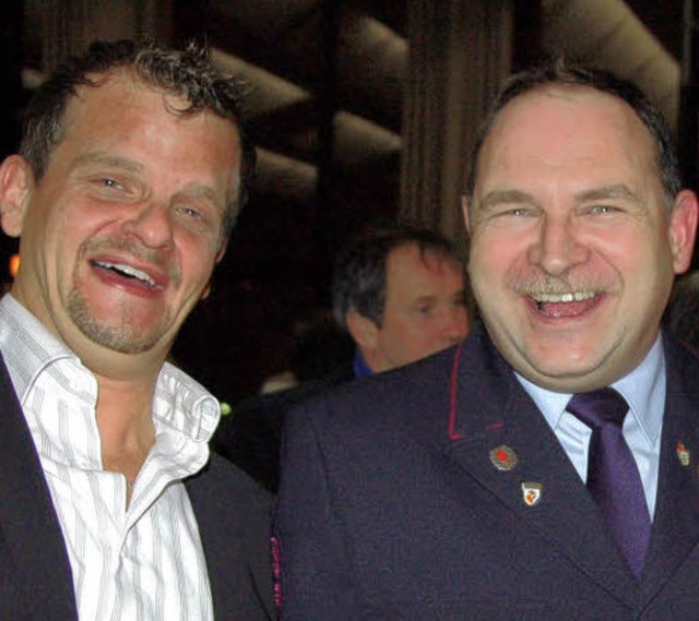 Peter Jehle und Heinz Weiss (von links...ch am BZ-Wettabend gute Stimmung mit.   | Foto: Ralf H. Dorweiler