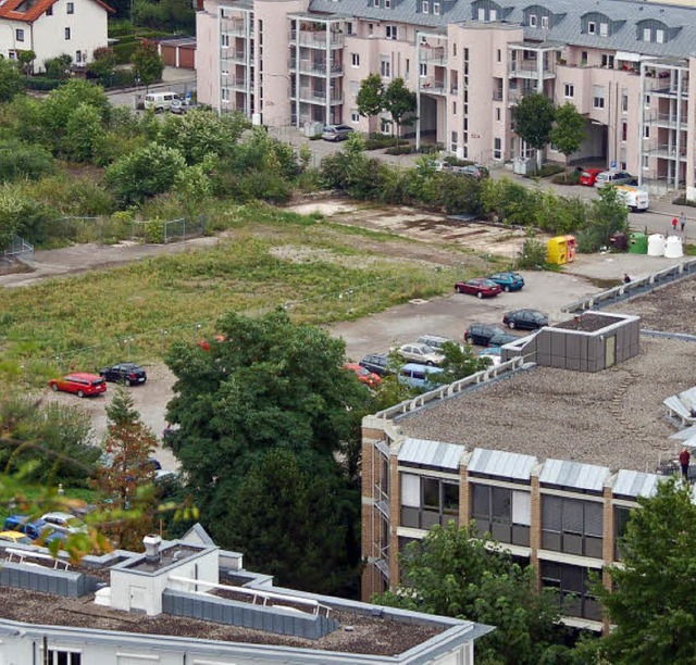 Der Parkplatz auf dem ehemaligen MMZ-G...  berwachsenen Areals dazugenommen.    | Foto: Ehrentreich