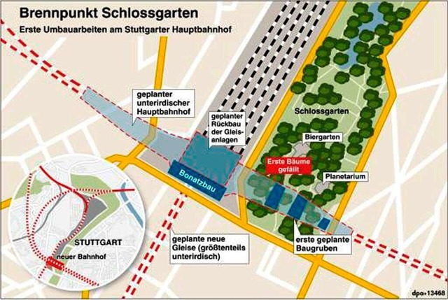 Brennpunkt Schlossgarten  | Foto: dpa-infografik