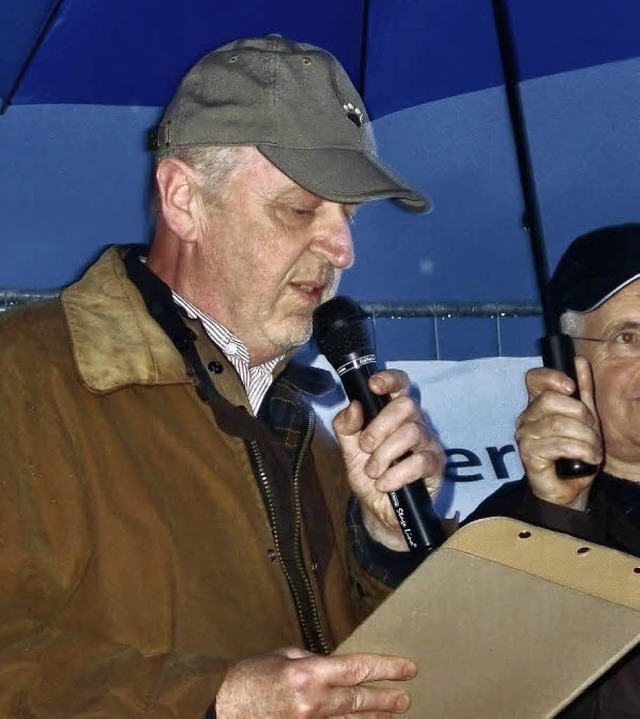 Johannes Kehm beklagte bei der Demonst...m Umgang mit den Wnschen der Brger.   | Foto: Horatio Gollin