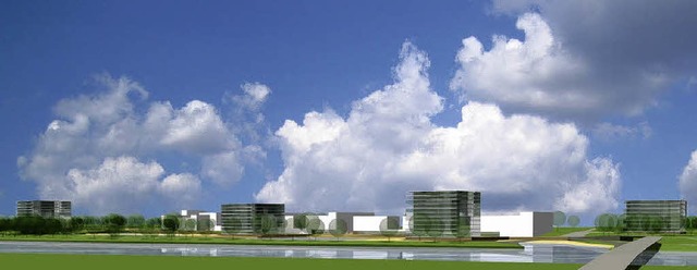 Vormodell der geplanten Lagune mit Blick von der Schweizer Seite   | Foto: Stachon Architekten Berlin