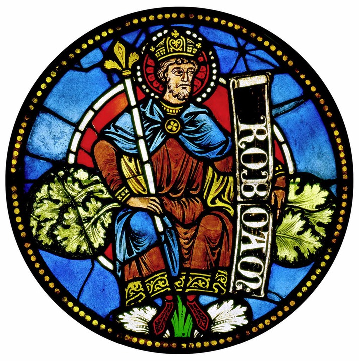 Knig Roboam: Rundscheibe  aus dem Jessefenster, Kln (?) um 1220  | Foto: Corpus Vitrearum, Rotraud Harling Lugostr. 13 D-79100 Freiburg