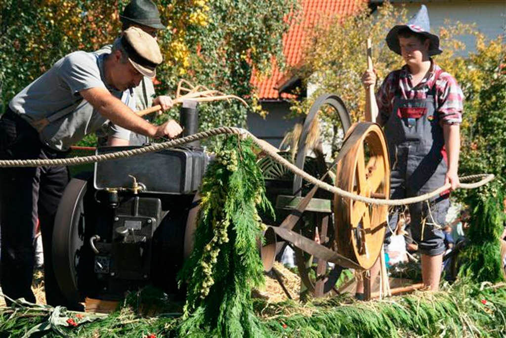 Der Erntedankumzug in Niederwihl war eine runde Sache.