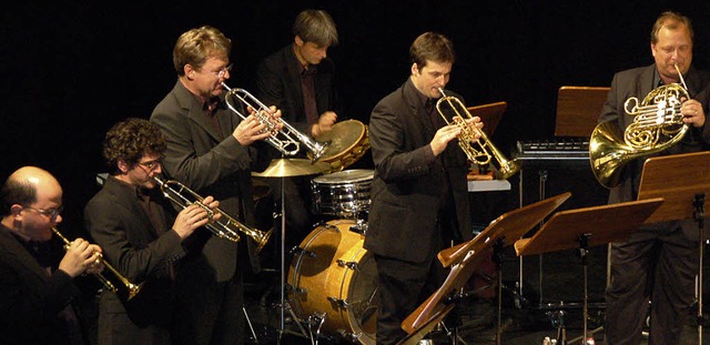 Das Blechblserensemble des Sympfonieo...HR-Brass, spielte  im Gloria-Theater.   | Foto: michael gottstein