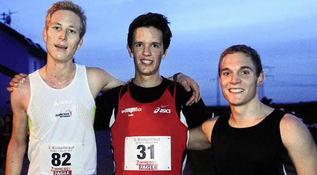 Die ersten Drei von Krzell (von links...tz) und Sebastian Kinnast (3. Platz).   | Foto:  Wolfgang Knstle