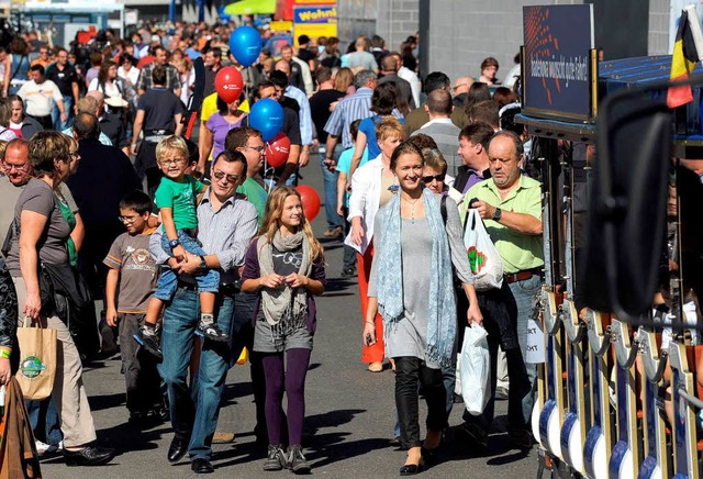 Erneut sind weniger Menschen zur Oberrheinmesse nach Offenburg gekommen.  | Foto: Iris Rothe