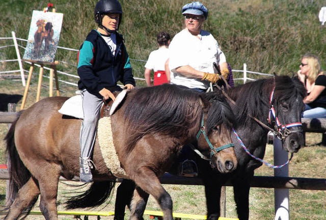 Beim Heilpdagogischen Reiten von Brig...Therapeutin auf einem je eigenen Pferd  | Foto: Karin Stckl-Steinebrunner