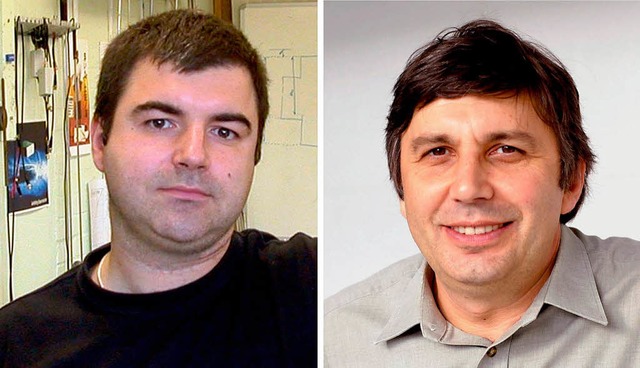 Konstantin Novoselov (links) und Andre Geim  | Foto: dpa