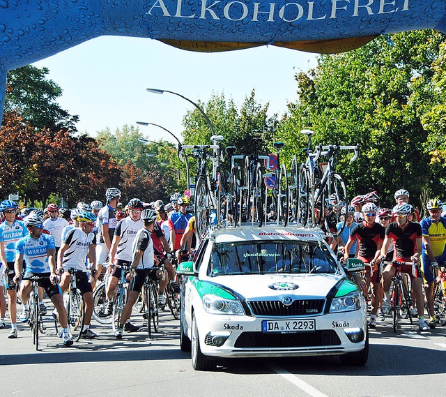 Tour de France-Atmosphre kam am Sonnt...sgesamt 1500 Hobby-Radler teilnahmen.   | Foto: Sedlak