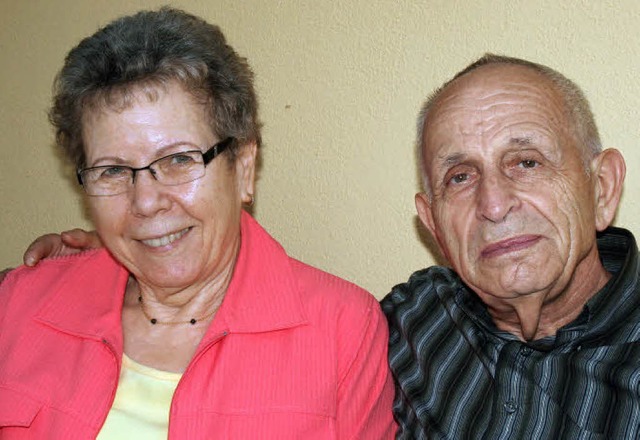 Seit 50 Jahren ein glckliches Paar: A...Irene Wehrle, die in Bleichheim leben.  | Foto: Thilo Bergmann
