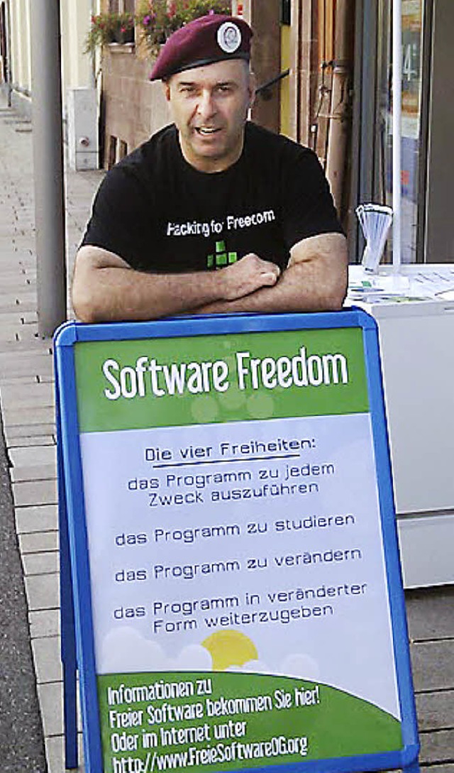 Edgar Hofmann setzt sich fr mehr Unab...gkeit von den Software-Konzernen ein.   | Foto: Robert ullmann