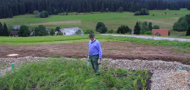 Neben dem Pflanzenbeet (rechts) hat di...s Archivfoto zeigt den Bau der Anlage.  | Foto: Wilfried Dieckmann