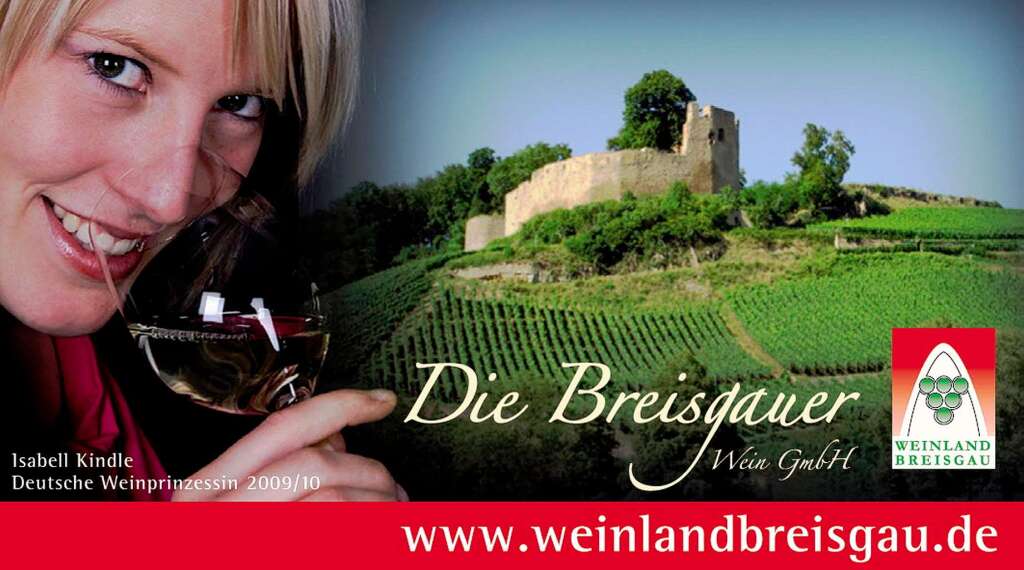 Neue Werbelinie der Breisgauer Wein GmbH mit der neuen deutschen Weinprinzessin Isabell Kindle (Mitte)
