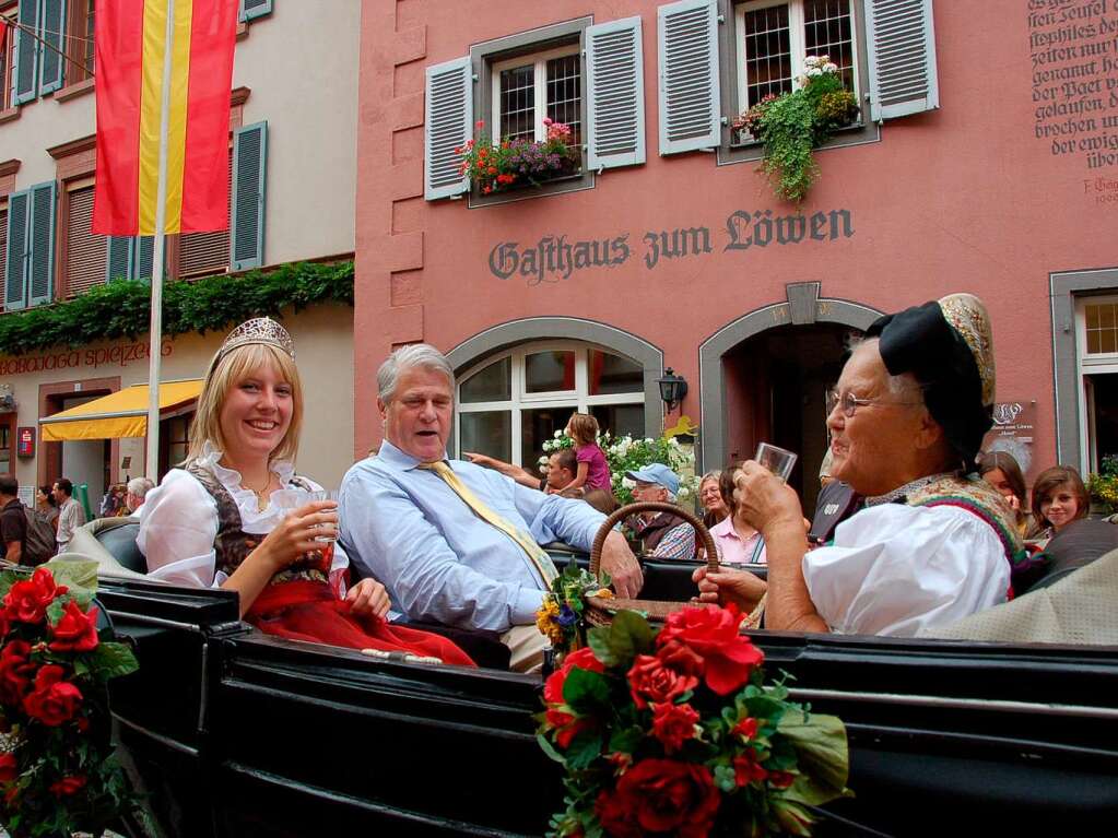 2008: In der Kutsche beim Markgrfler Weinfest in Staufen