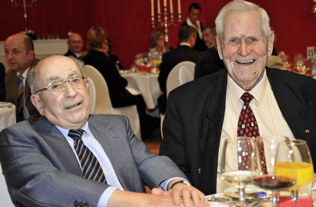 Stammtischgrnder Otto Boll (links) und Gustav Herbster   | Foto: V. Mnch