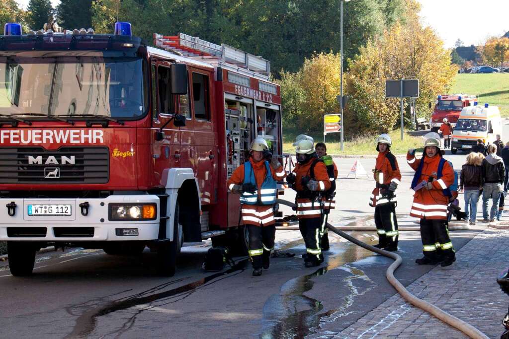 Herbstprobe der Werkfeuerwehr Rothaus gemeinsam mit Grafenhausen