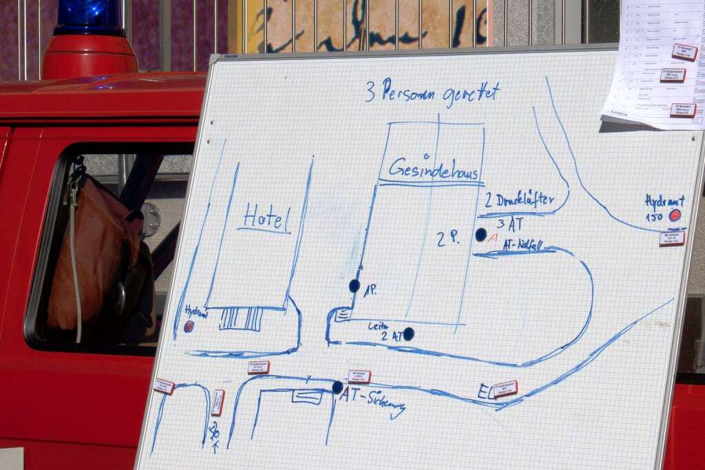 Der Plan am Einsatzfahrzeug