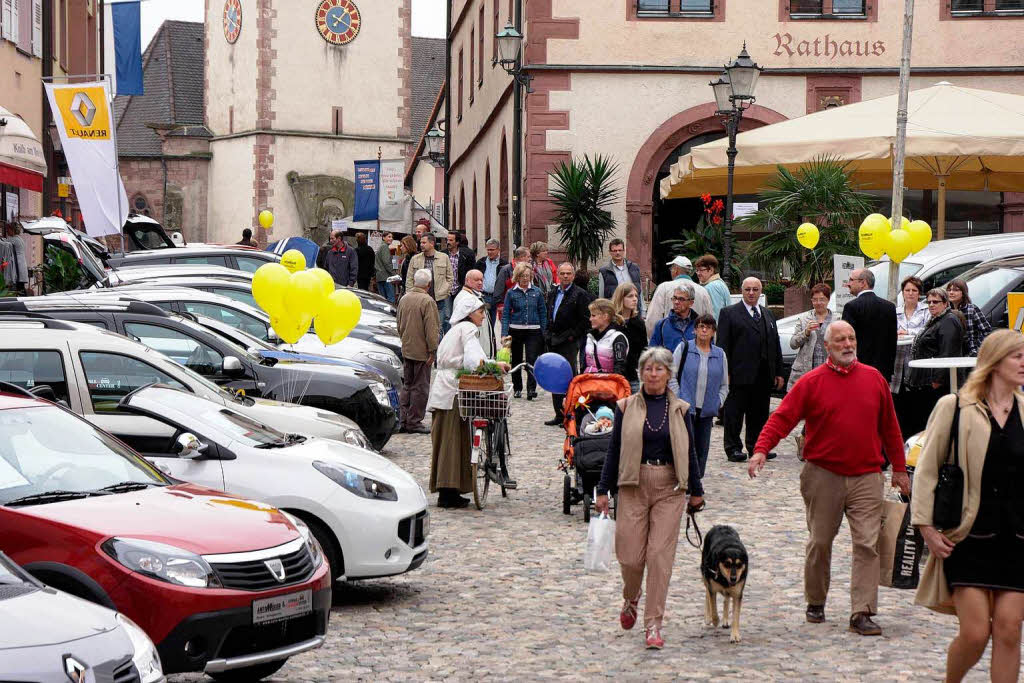 Aktuelle Modelle von Ford, Renault und Dacia boten die Autohuser Meyer und Mller am Sonntag auf dem Marktplatz.