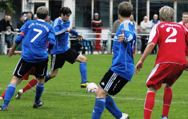 Der Verbandsligist VfR Hausen, hier mi...dorf II zum verdienten 1:1-Ausgleich.   | Foto: Claus Zimmermann