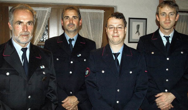 Die Abteilung der Freiwilligen Feuerwe...Schriftfhrer Martin Thoma (von links)  | Foto: Karin Stckl-Steinebrunner