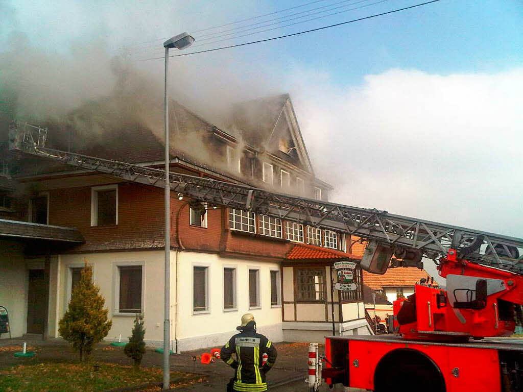 Das Hotel Römerhof in Grafenhausen ist abgebrannt. Das Hotel Römerhof in Grafenhausen ist abgebrannt.