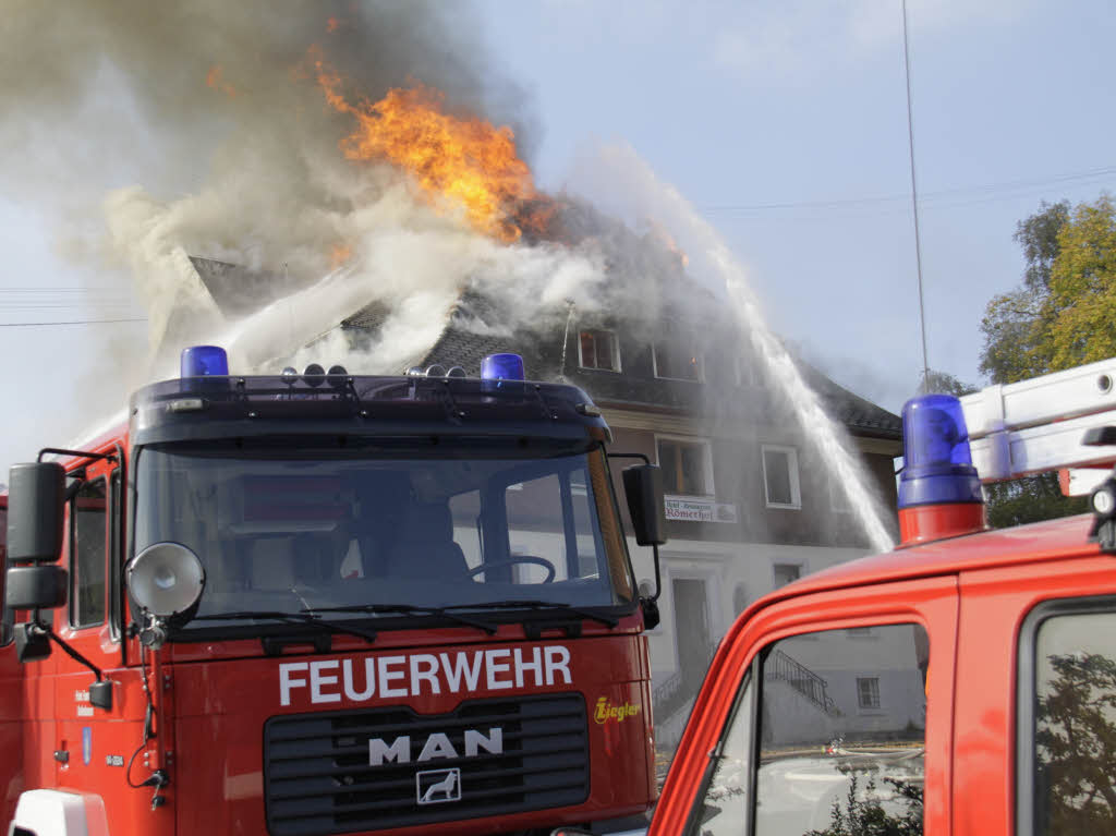 Das Hotel Römerhof in Grafenhausen ist abgebrannt. Das Hotel Römerhof in Grafenhausen ist abgebrannt.
