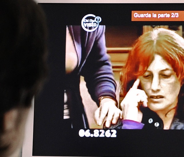Als Concetta Serrano vom Tod ihrer Toc...taatliche TV-Sender Rai-3 live dabei.   | Foto: AFP
