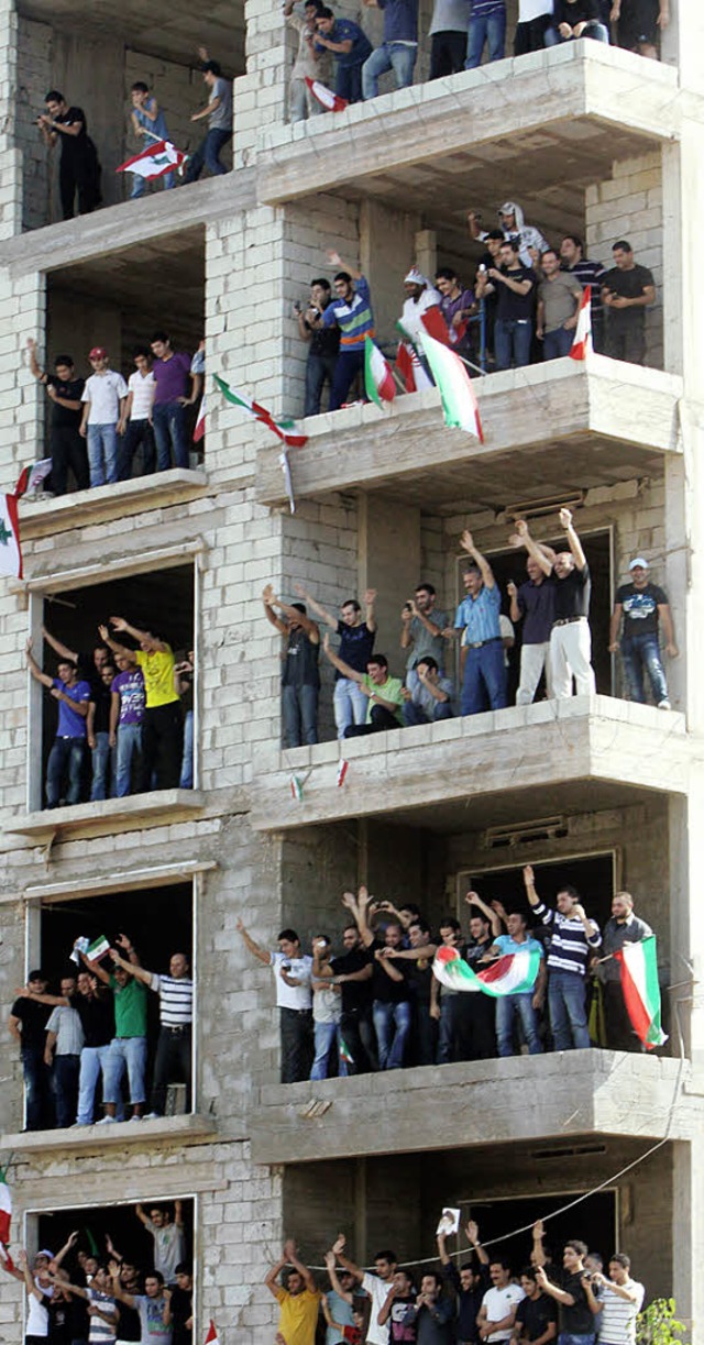 Schiiten bejubeln den Prsidenten.  | Foto: AFP
