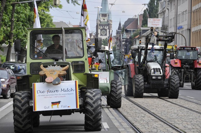 Milchbauern-Protest im Juni 2009 in de... Mittwoch auch  in Straburg aussehen.  | Foto: Ingo Schneider