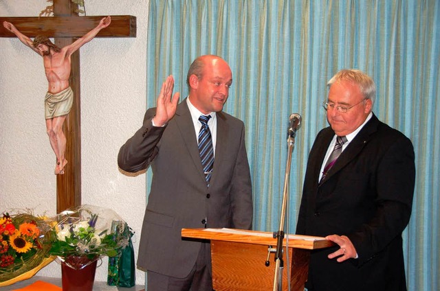 Robert Goldmann verpflichtete seinen N...meister von Wembach, Christian Rscher  | Foto: Hermann Jacob