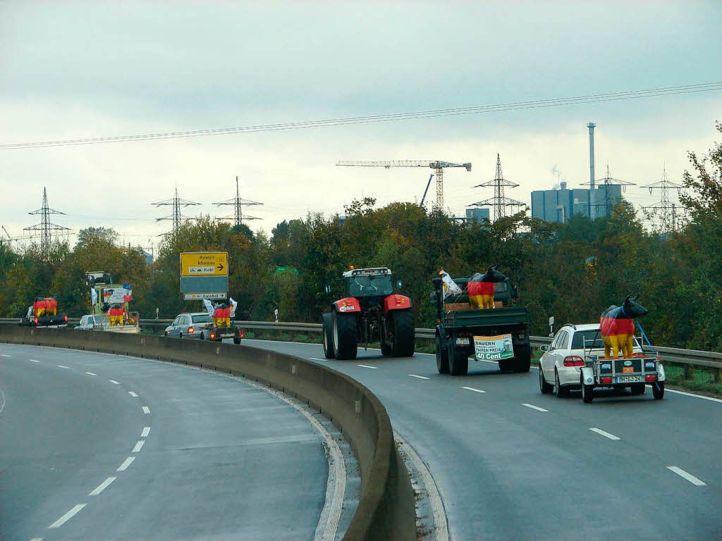 Vorsicht: Khe auf der Autobahn.