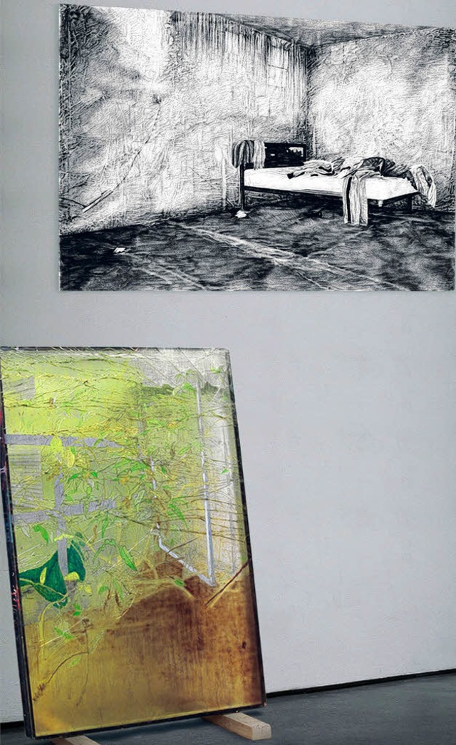 Preisgekrnte Arbeiten von Christian S... (unten) und Gabriel Tibi im Artforum   | Foto: PR