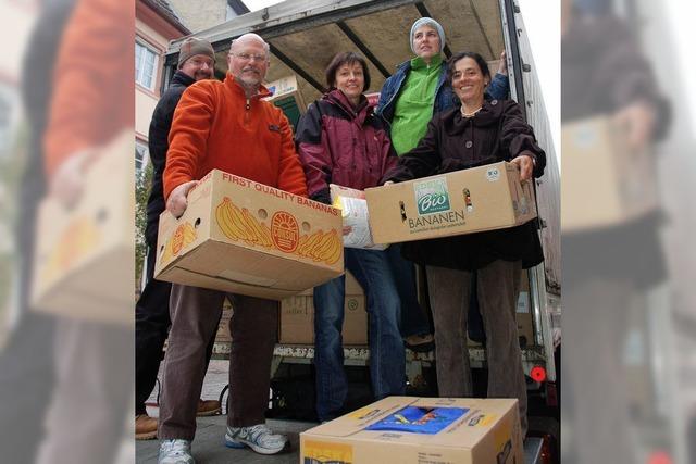 Die Hilfe fr Flutopfer kommt in Bananenkisten