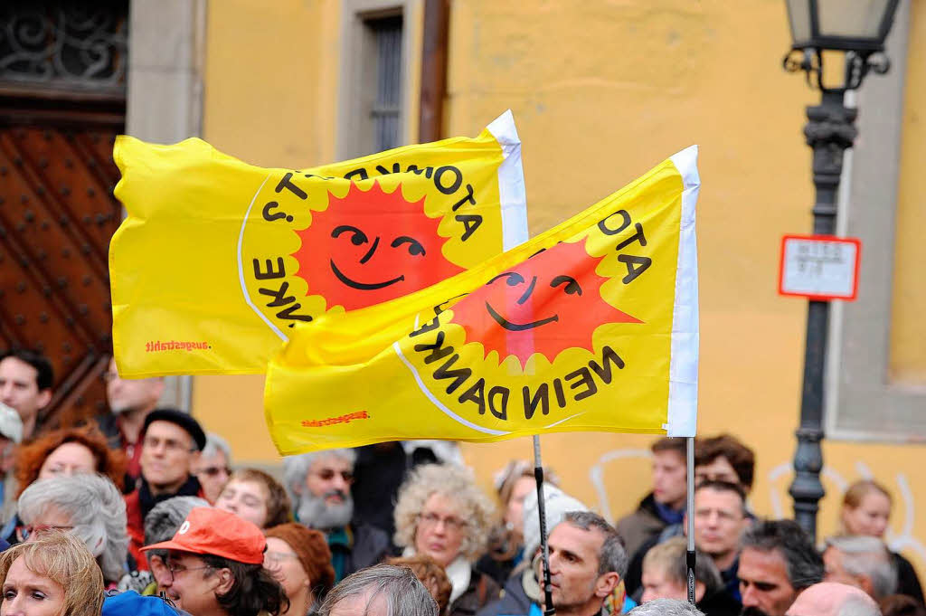 Gegen Atomkraftwerke gingen die bundesweiten Proteste – so auch in Freiburg.