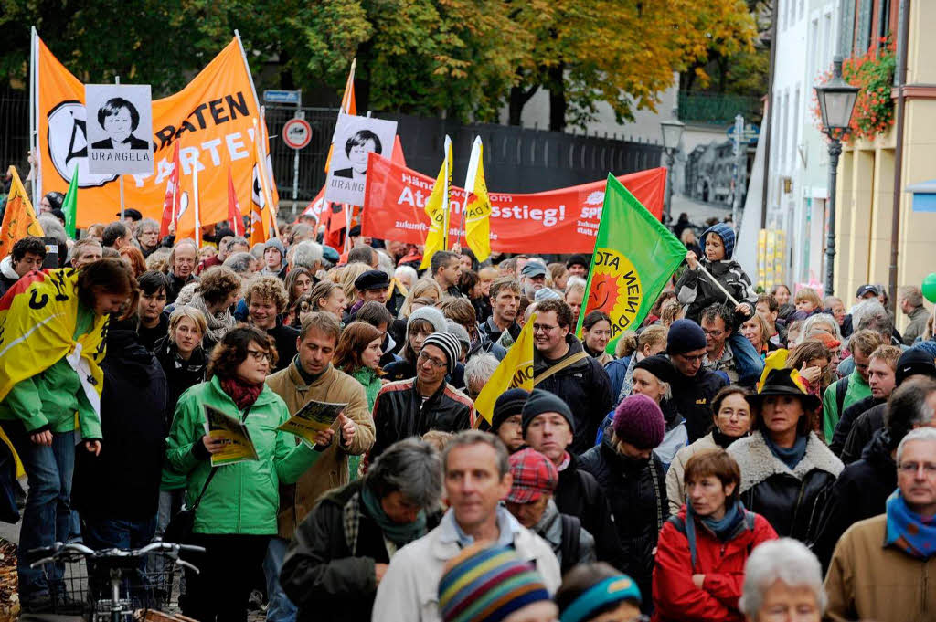 Gegen Atomkraftwerke gingen die bundesweiten Proteste – so auch in Freiburg.