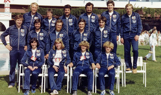 Die Todtnauer Mannschaft  1980 bei Spi...ritz, Doris Lederle, Heidi Strohmeier.  | Foto: privat