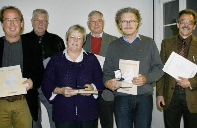 Sechs Heitersheimer Gemeinderatsmitgli... Hurst, Martin Zotz und Thomas Hfler   | Foto: Sabine Model